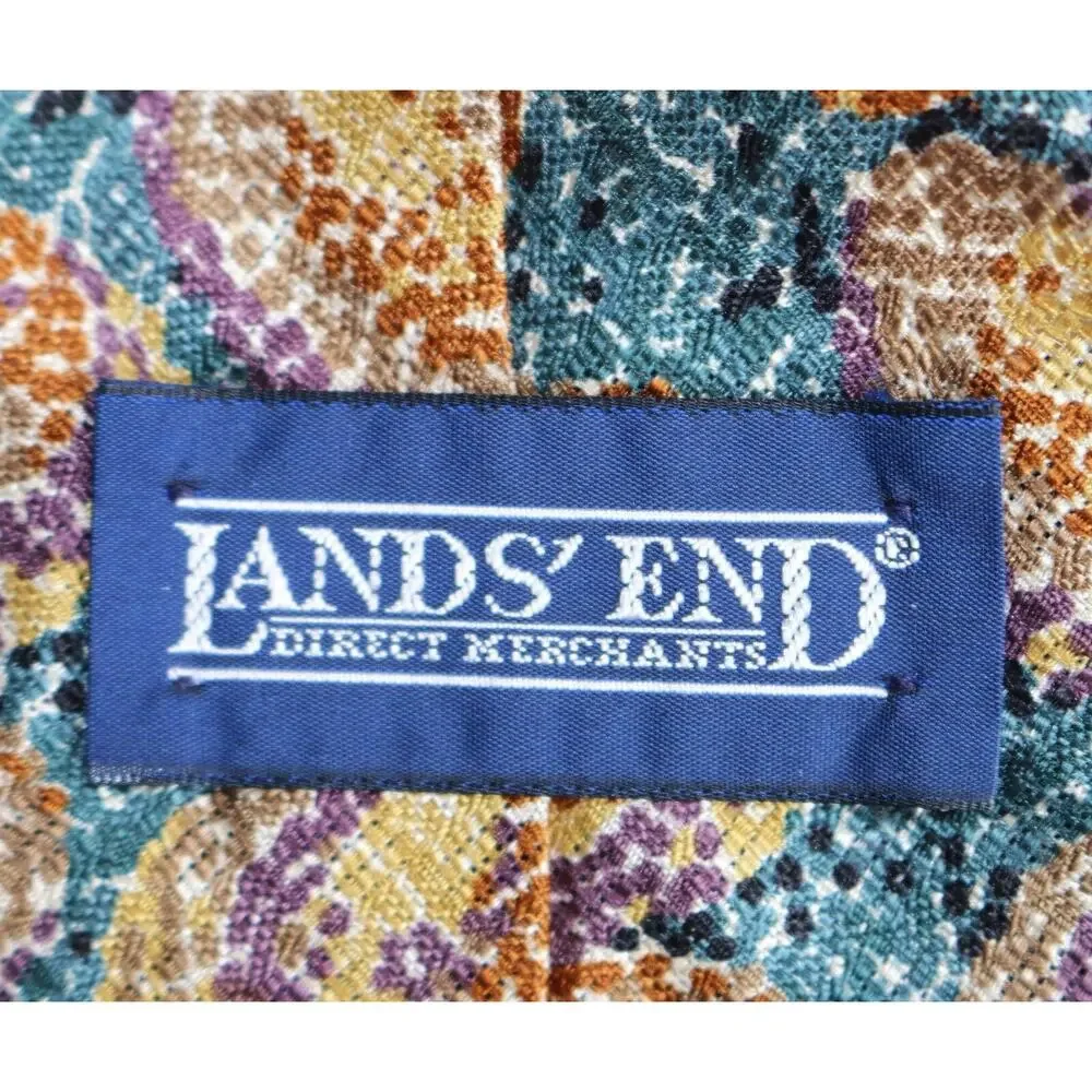 Lands' End Men's‎ Multi-Colored Silk Tie USA Very Nice